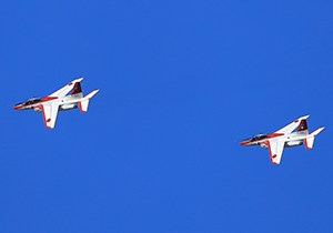 芦屋基地のレッドドルフィンによる航過飛行